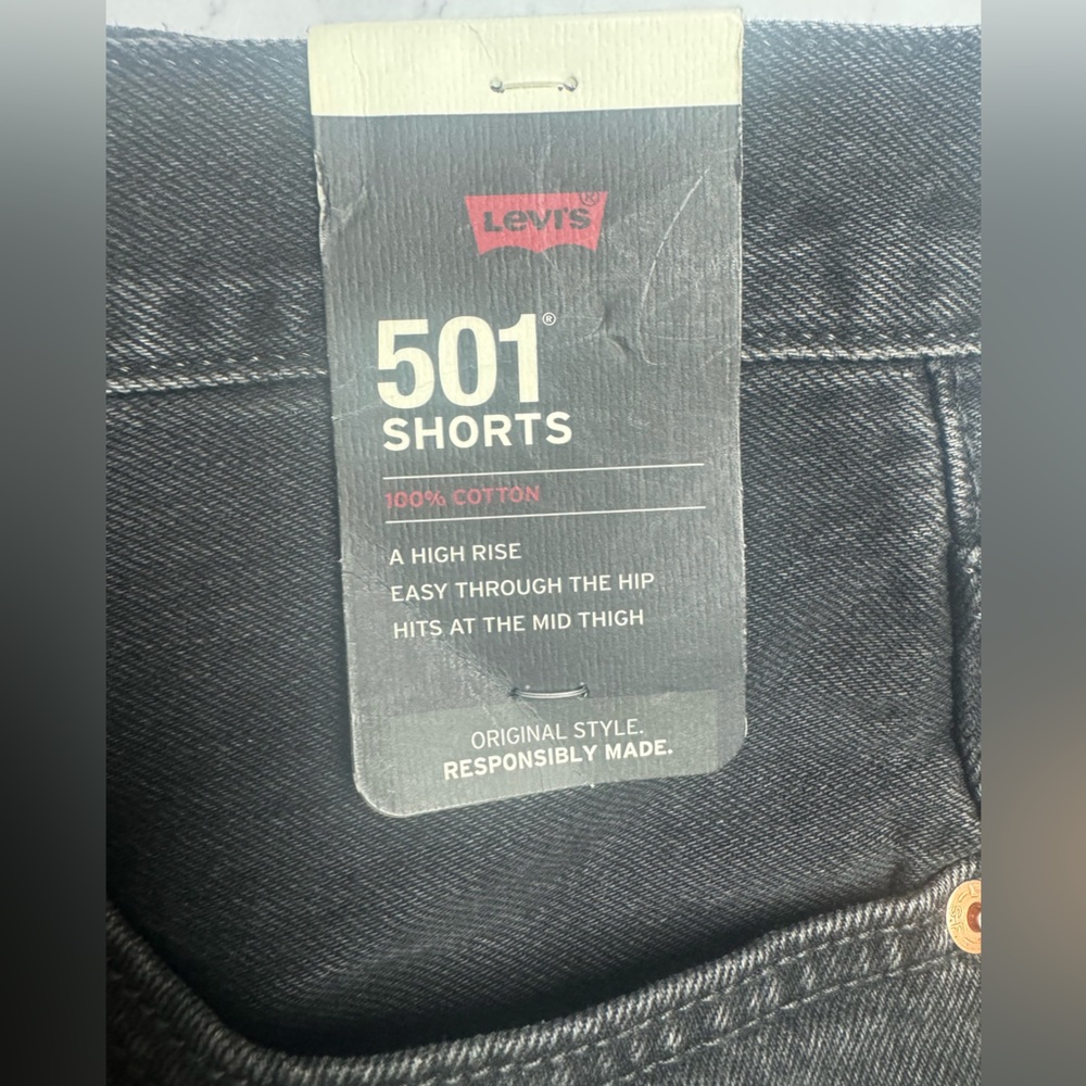 Levi's Dark Denim Jean Shorts - Picture 3 of 4